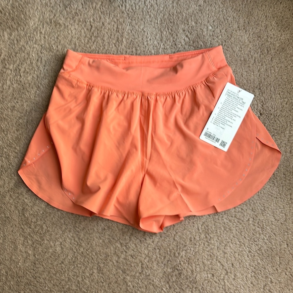 NWT lululemon Fast & Free HR Short 3” in Coral Kiss Size 6